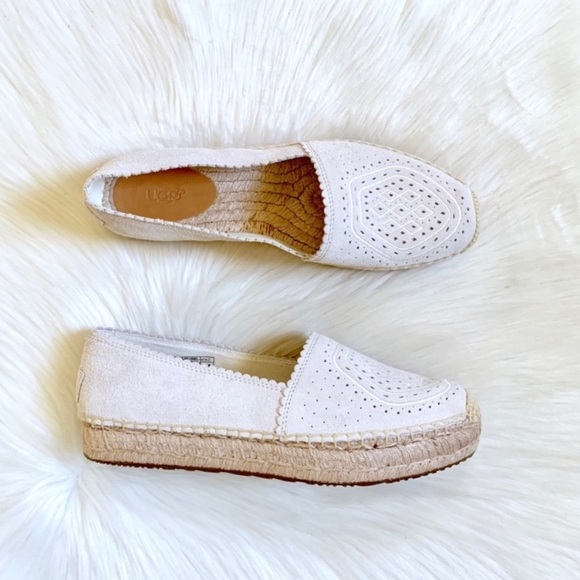 UGG Jasmine Suede Heidi Perforated Espadrille Flat - Picture 4 of 6